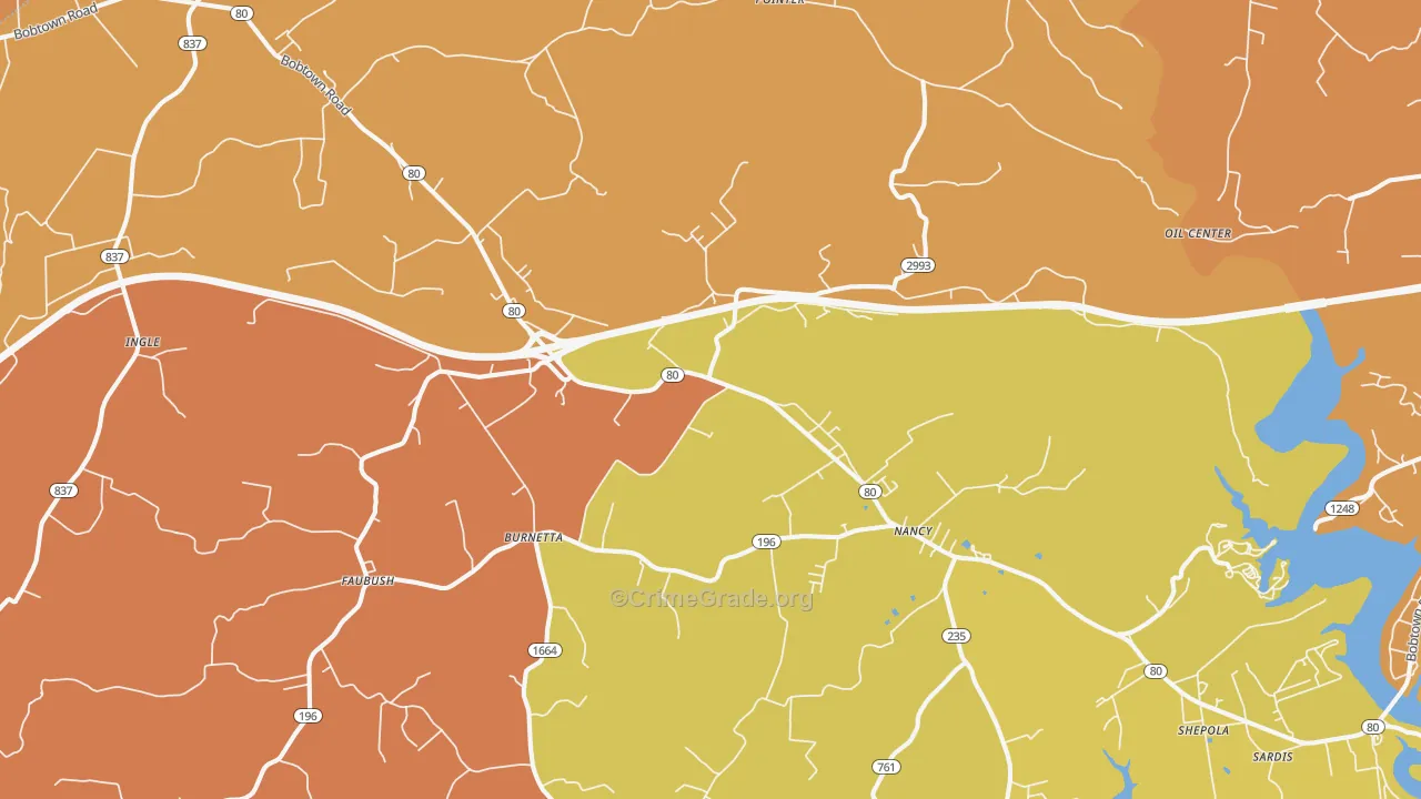 Pointer, KY Map of Burglary Rates