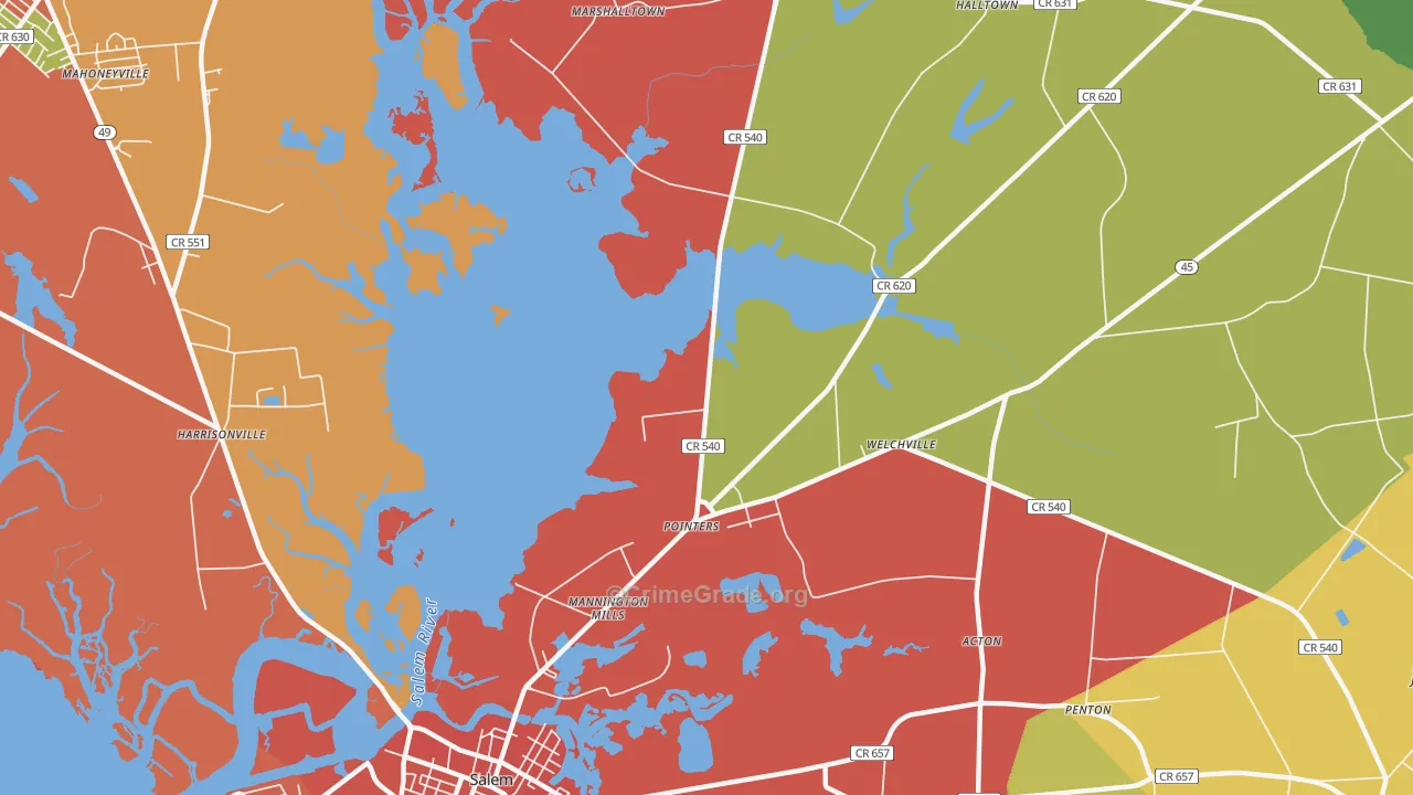 Pointers, NJ Map of Burglary Rates