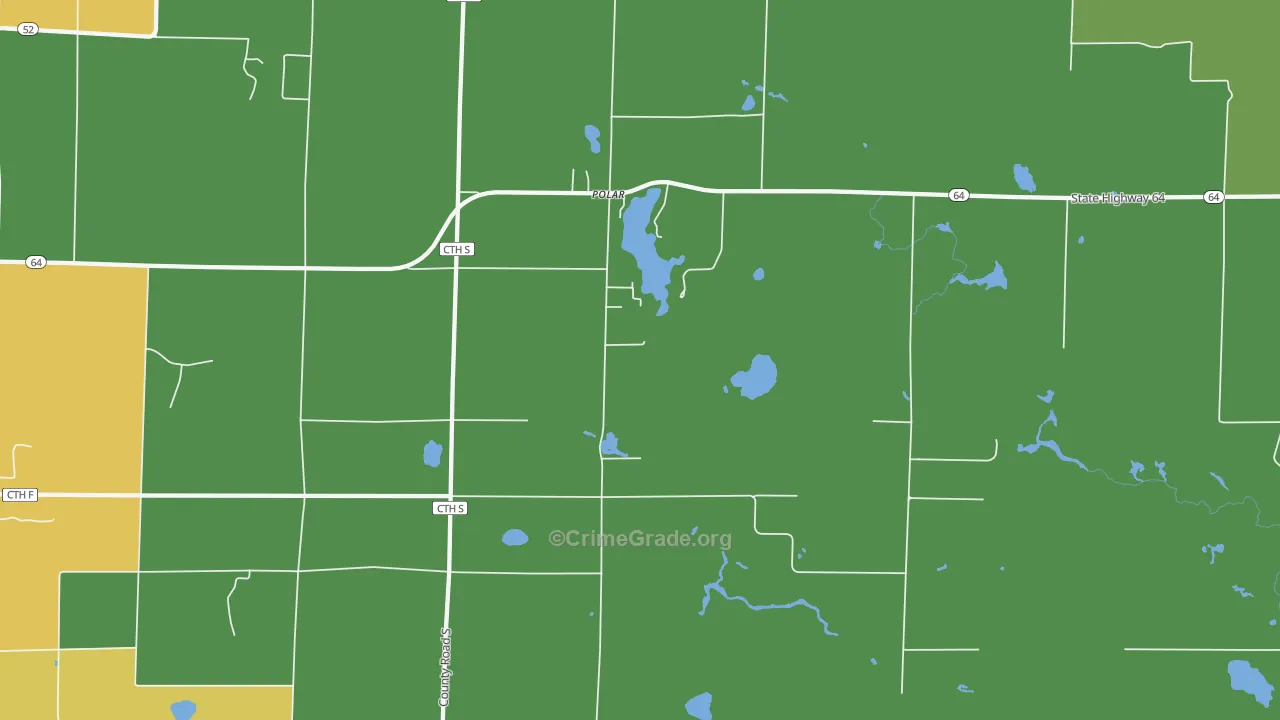 Polar, WI Map of Burglary Rates