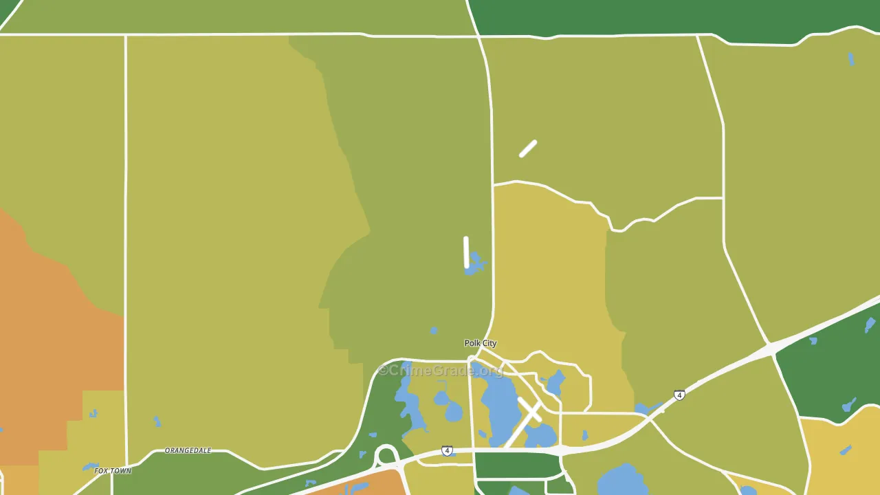 Polk City, FL Map of Burglary Rates