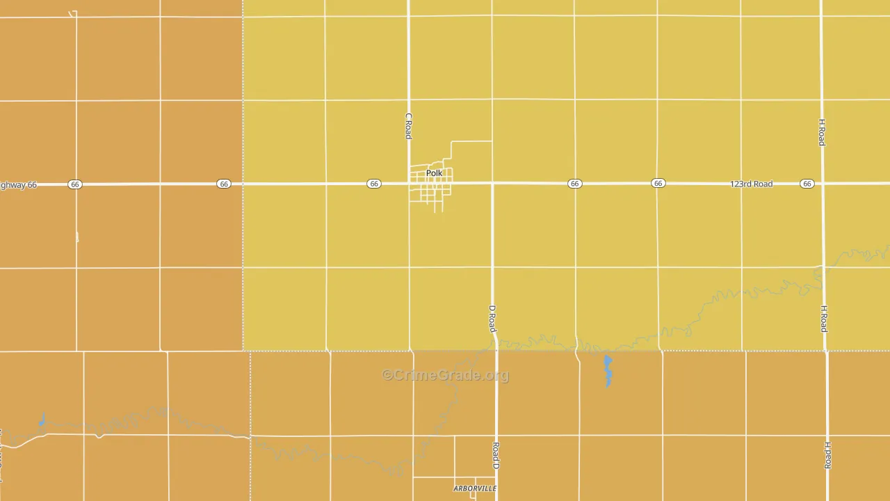Polk, NE Map of Burglary Rates