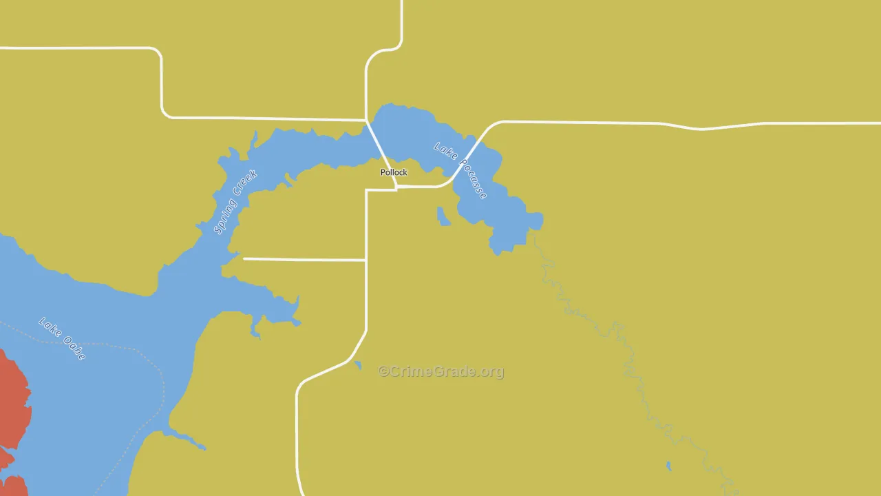 Pollock, SD Map of Burglary Rates