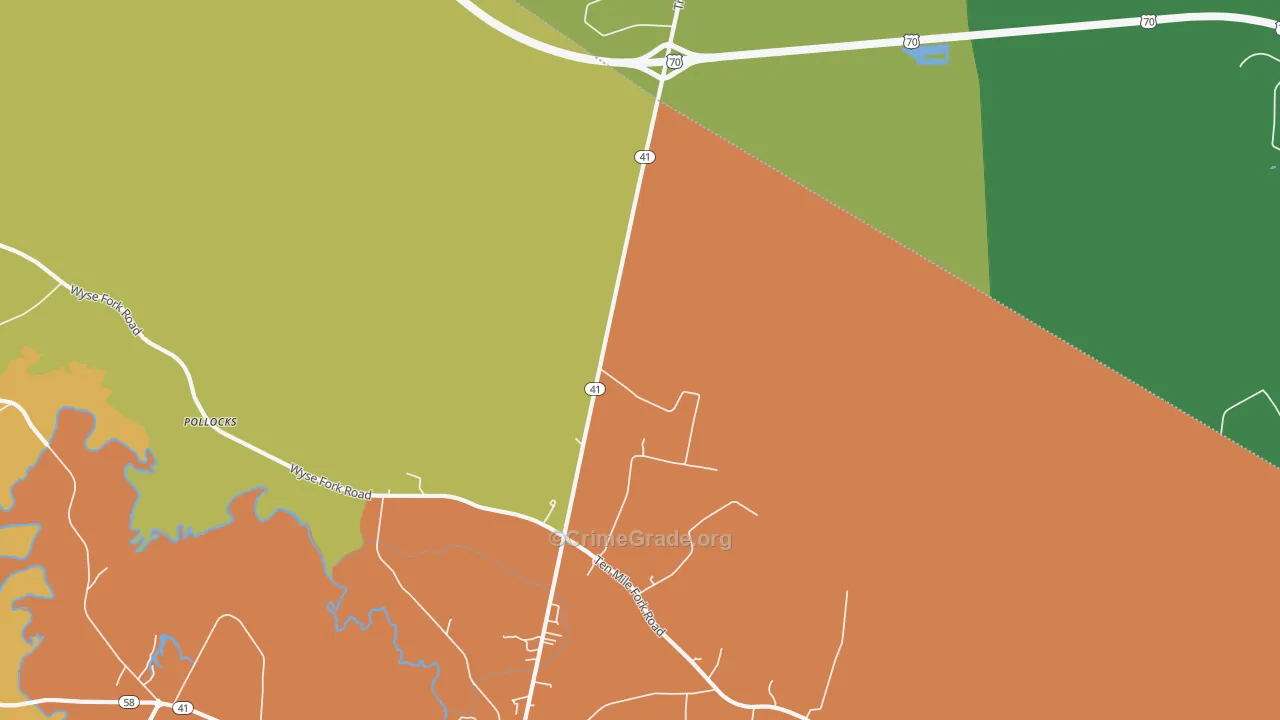 Pollocks, NC Map of Burglary Rates