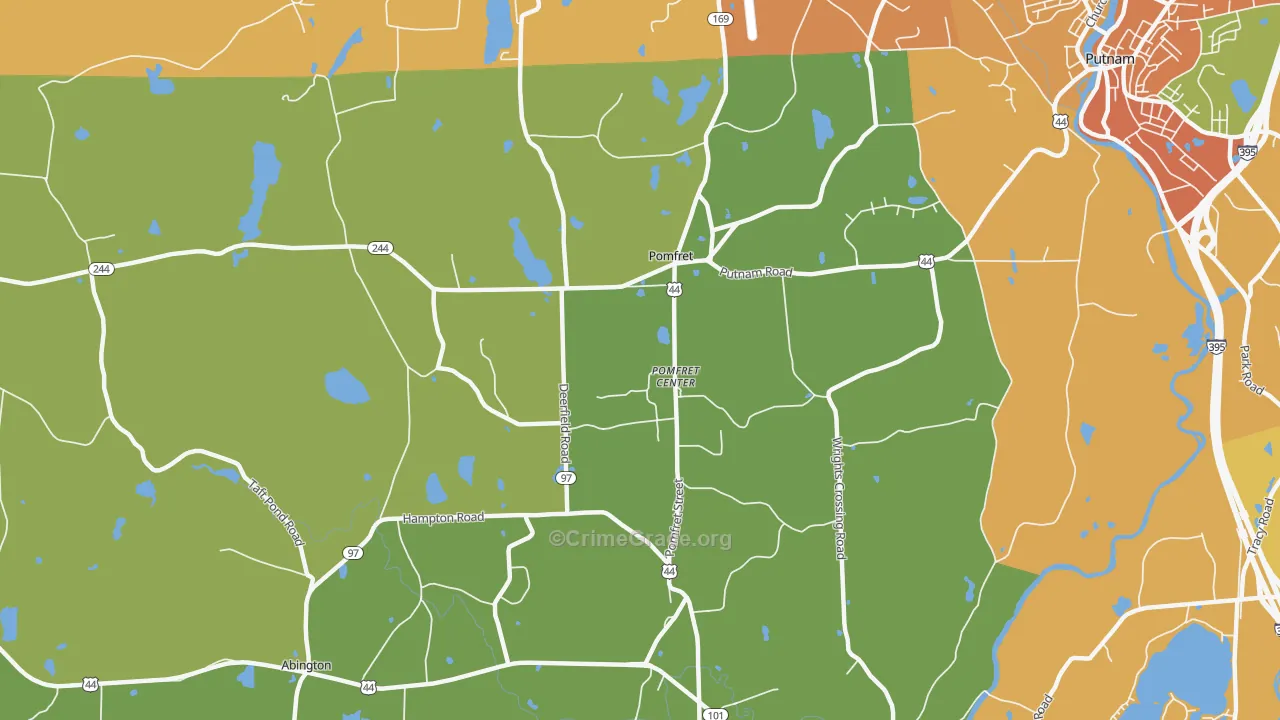 Pomfret, CT Map of Burglary Rates