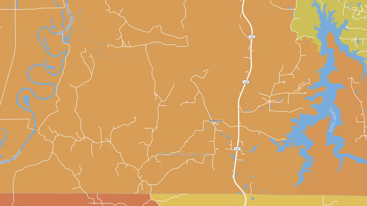 Pomona, IL Map of Burglary Rates