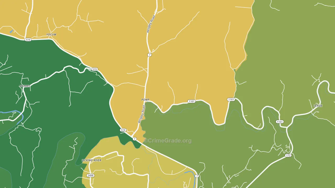 Pomp, KY Map of Burglary Rates
