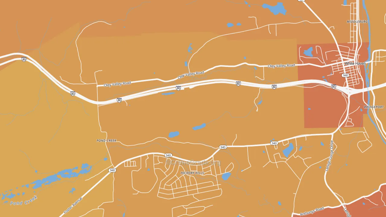 Pond Creek, PA Map of Burglary Rates