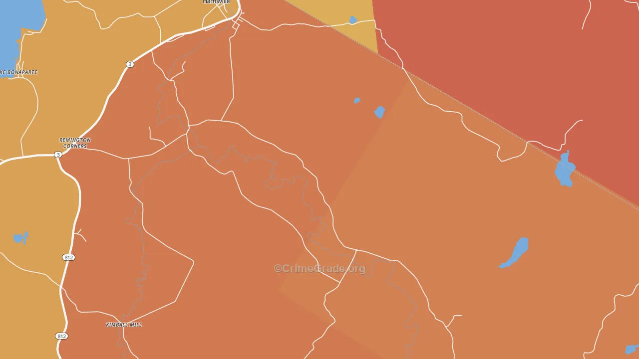 Pond Settlement, NY Map of Burglary Rates
