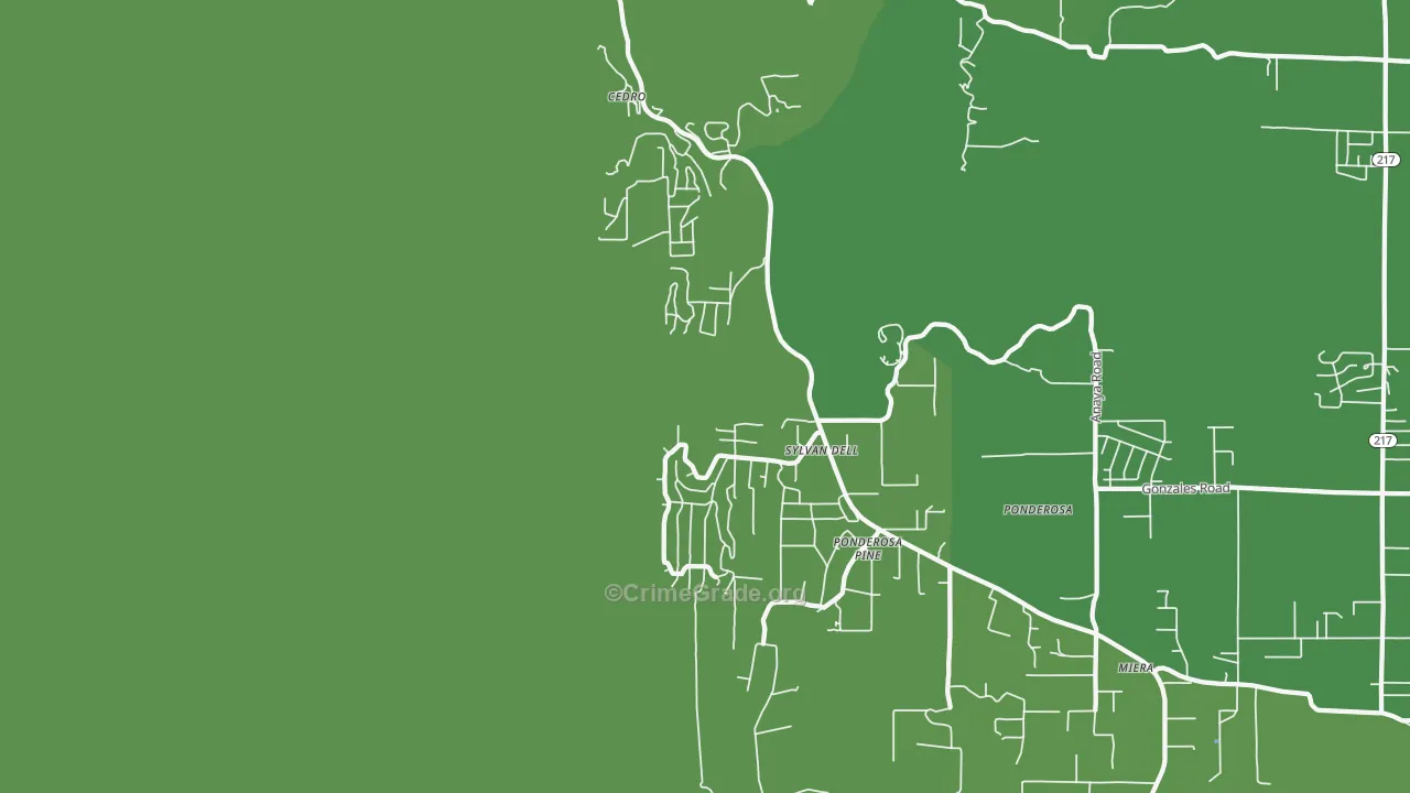 Ponderosa Pine, NM Map of Burglary Rates