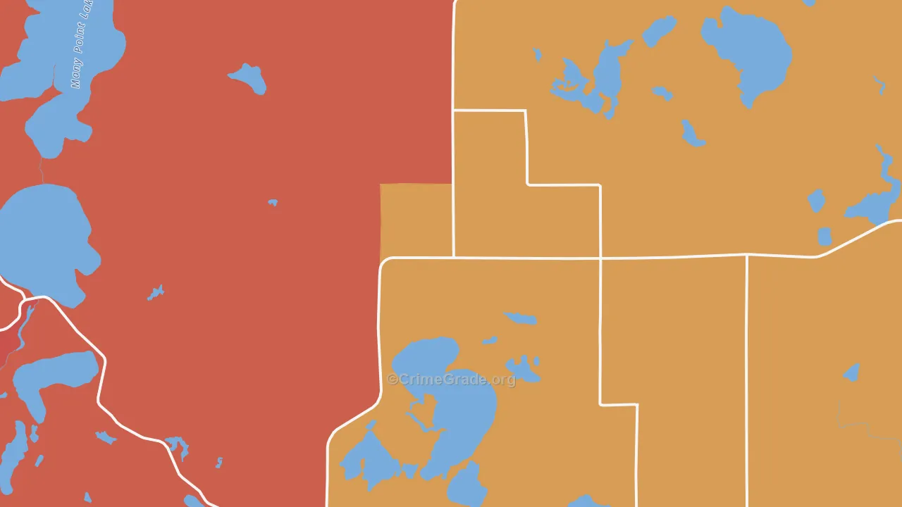 Ponsford, MN Map of Burglary Rates