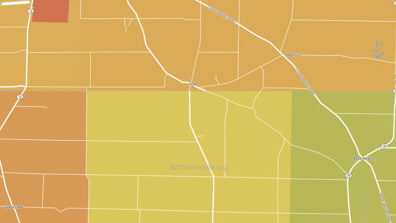 Pont, PA Map of Burglary Rates