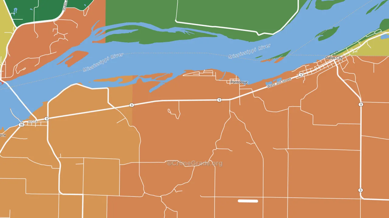 Pontoosuc, IL Map of Burglary Rates