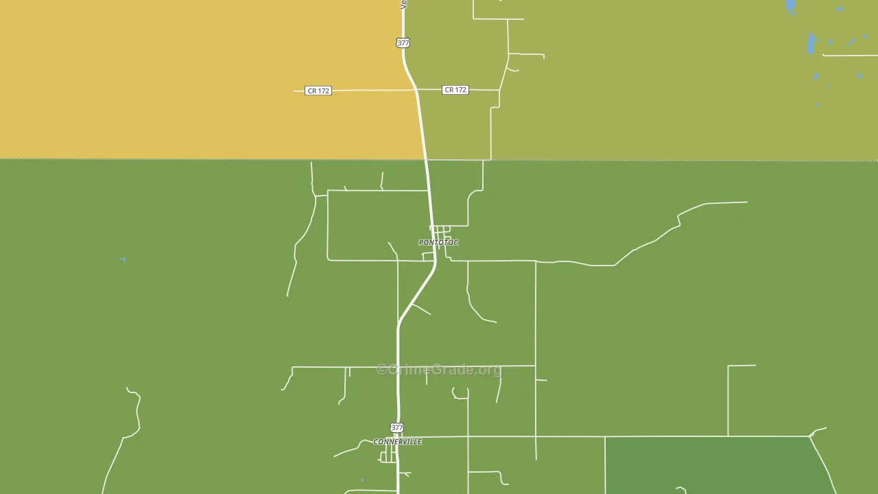 Pontotoc, OK Map of Burglary Rates
