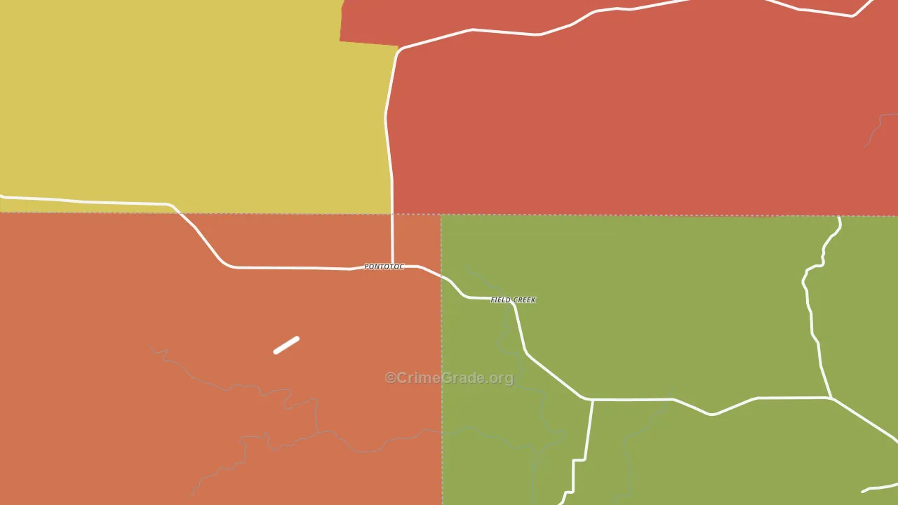 Pontotoc, TX Map of Burglary Rates
