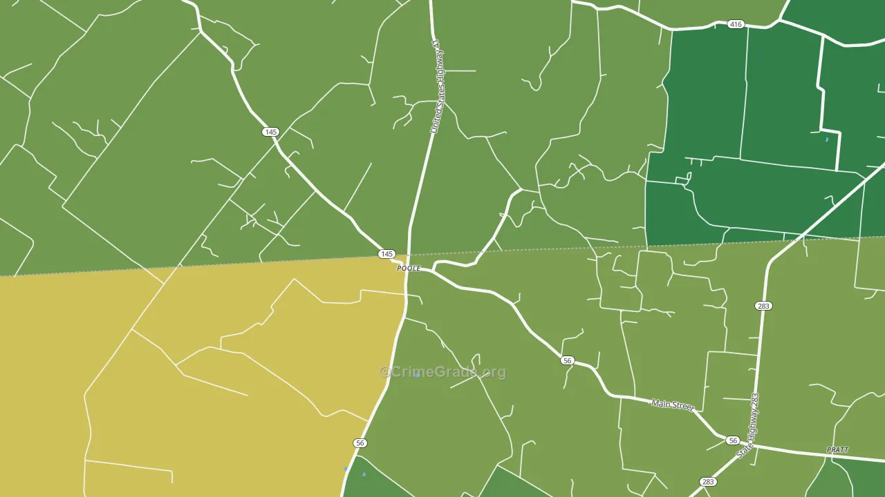 Poole, KY Map of Burglary Rates