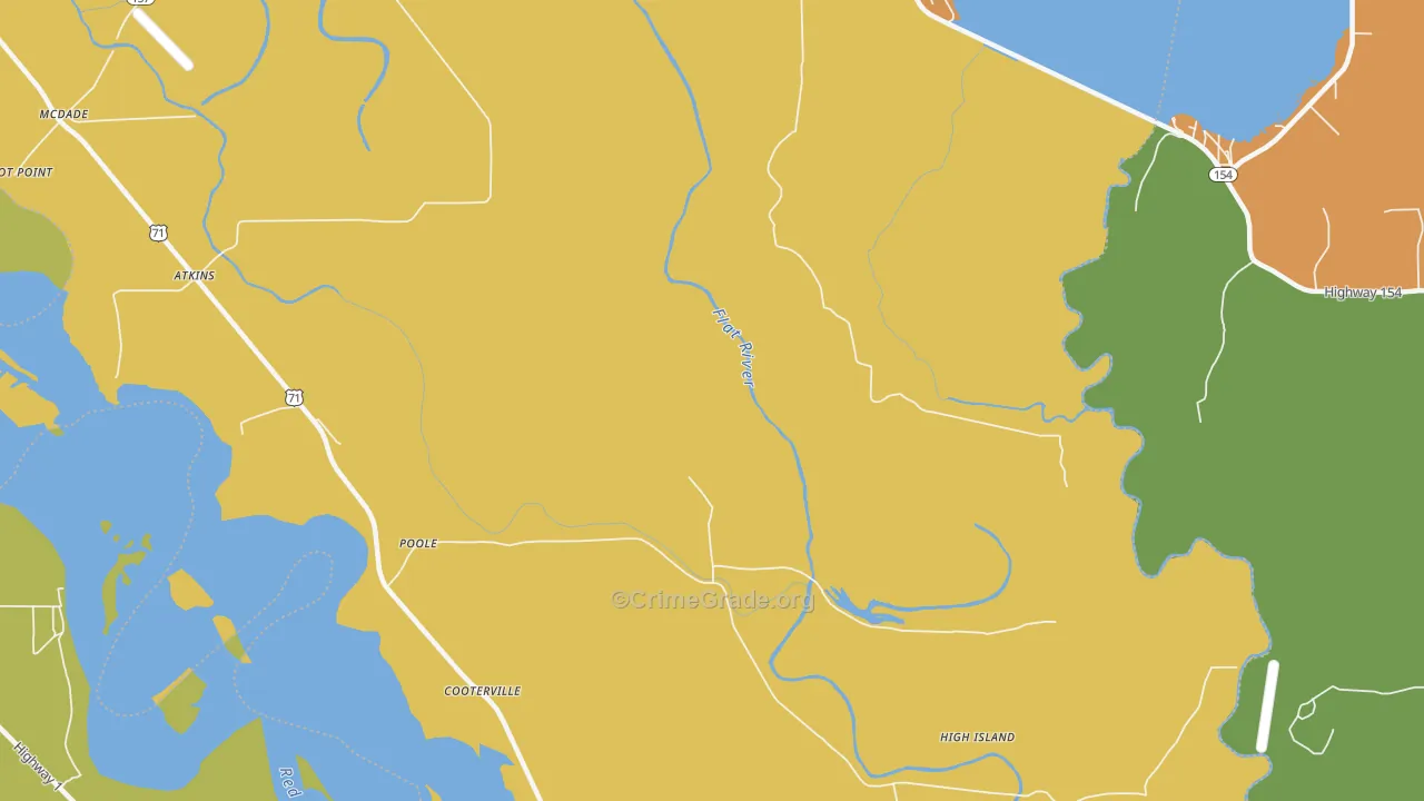 Poole, LA Map of Burglary Rates
