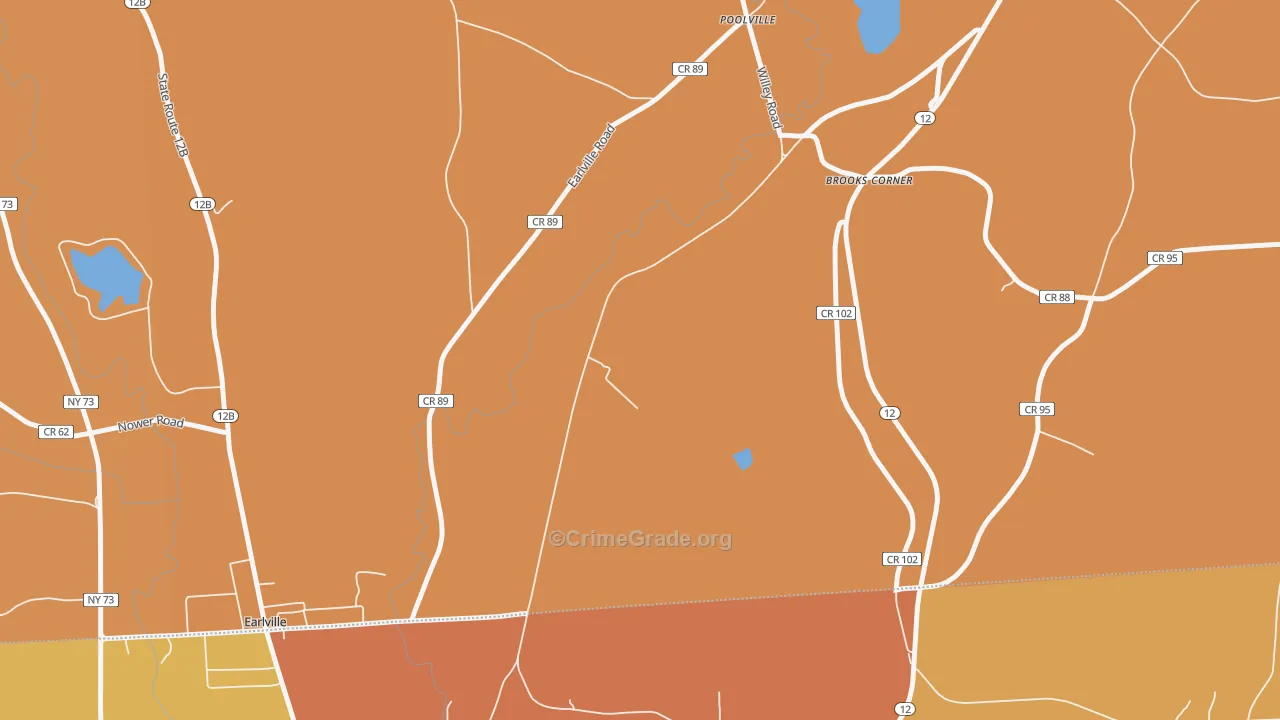Poolville, NY Map of Burglary Rates