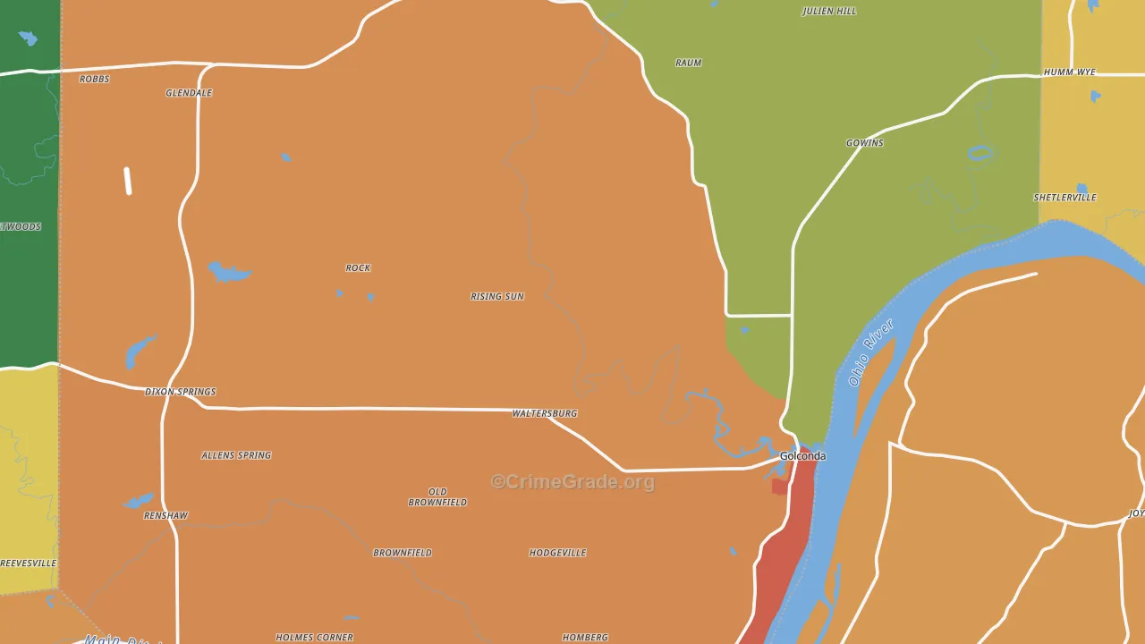 Pope County, IL Map of Burglary Rates