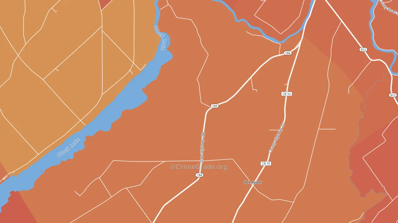 Pope Mills, NY Map of Burglary Rates