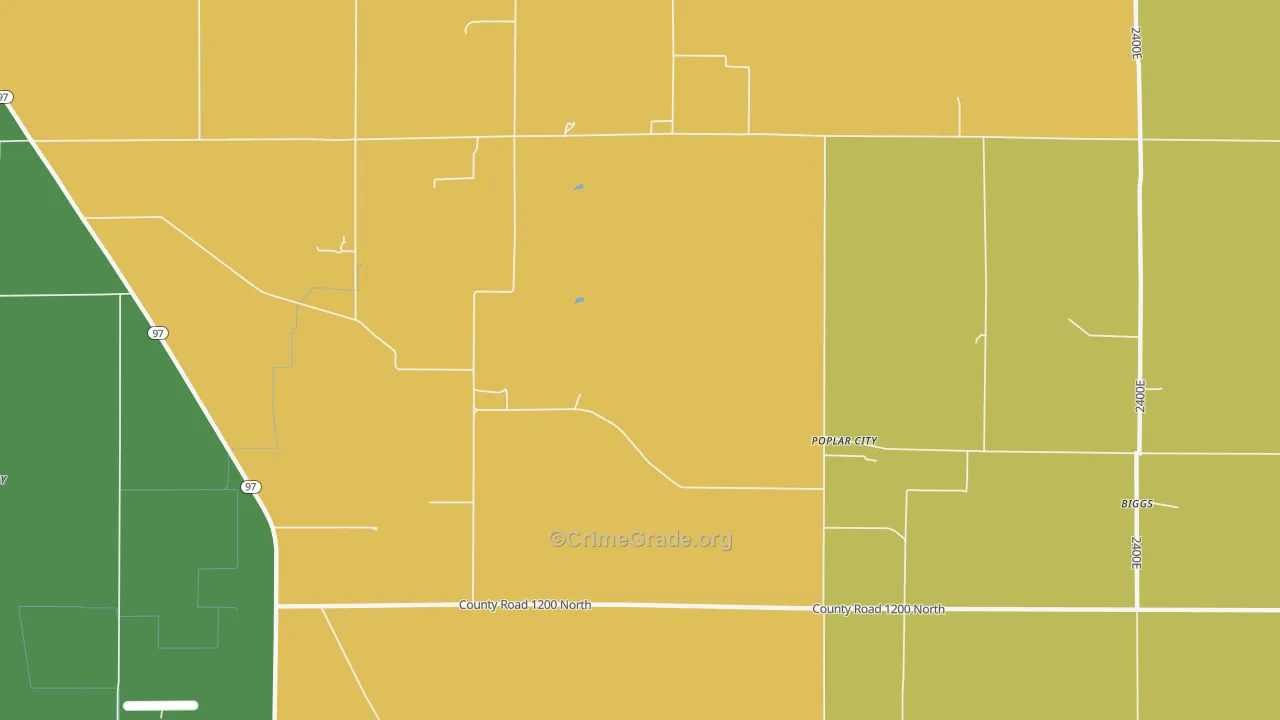Poplar City, IL Map of Burglary Rates