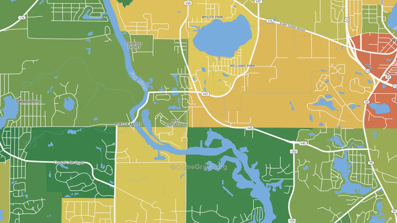 Port Barrington, IL Map of Burglary Rates