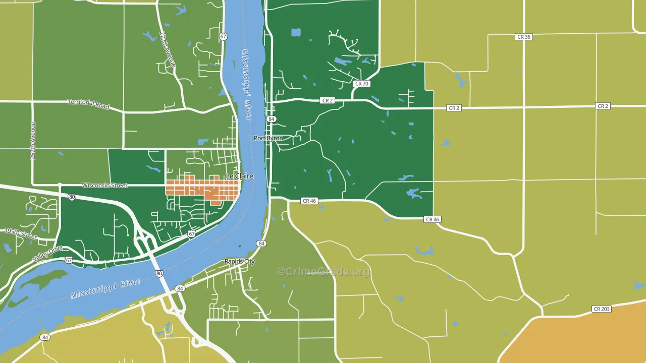 Port Byron, IL Map of Burglary Rates
