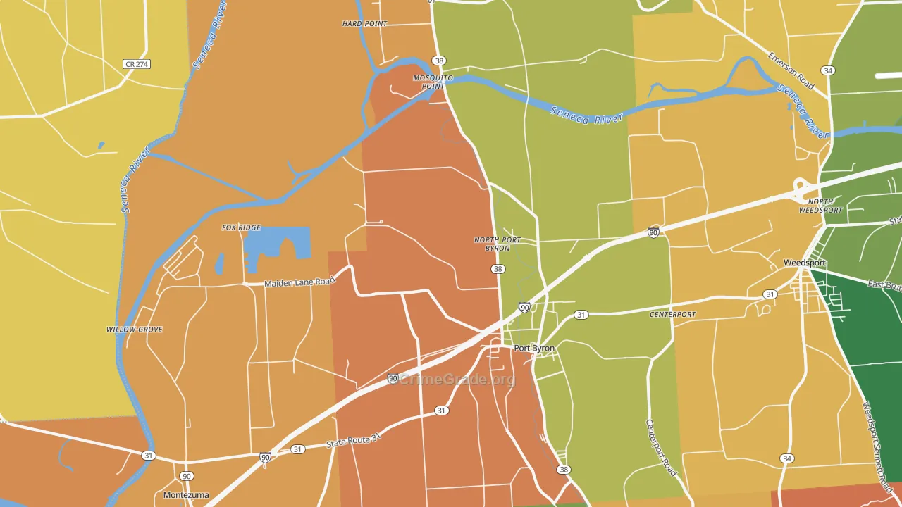 Port Byron, NY Map of Burglary Rates