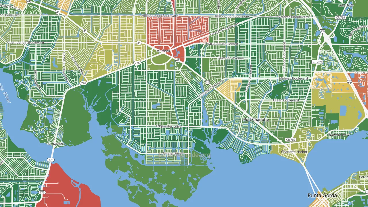Port Charlotte, FL Map of Burglary Rates