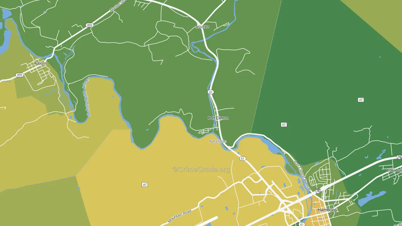 Port Clinton, PA Map of Burglary Rates