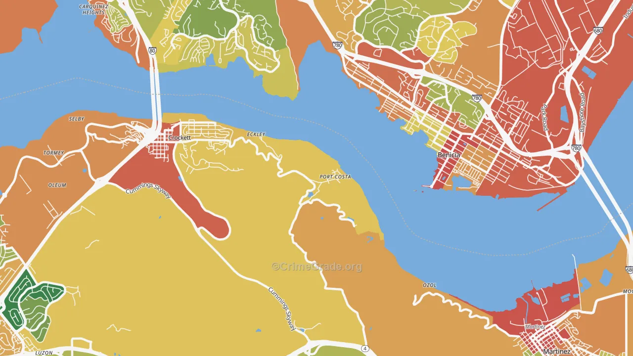 Port Costa, CA Map of Burglary Rates