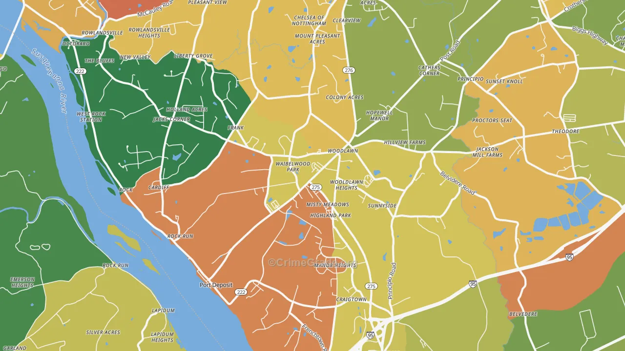 Port Deposit, MD Map of Burglary Rates