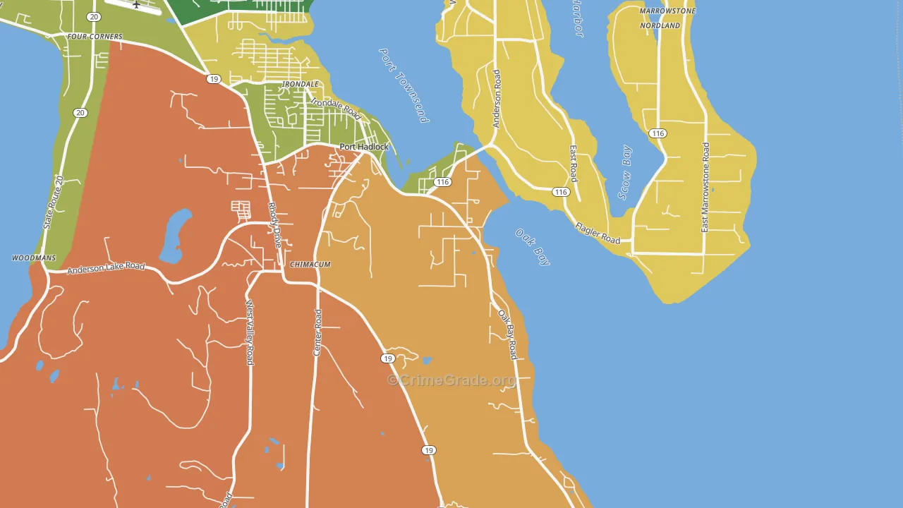 Port Hadlock, WA Map of Burglary Rates