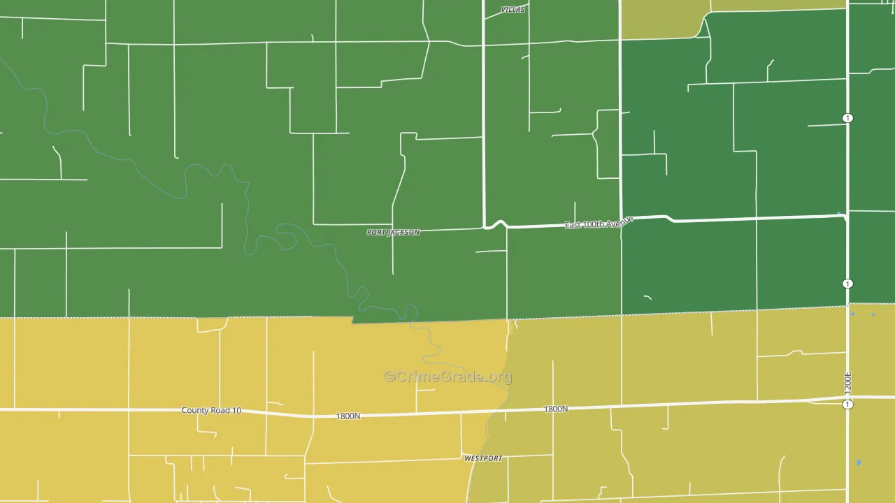Port Jackson, IL Map of Burglary Rates