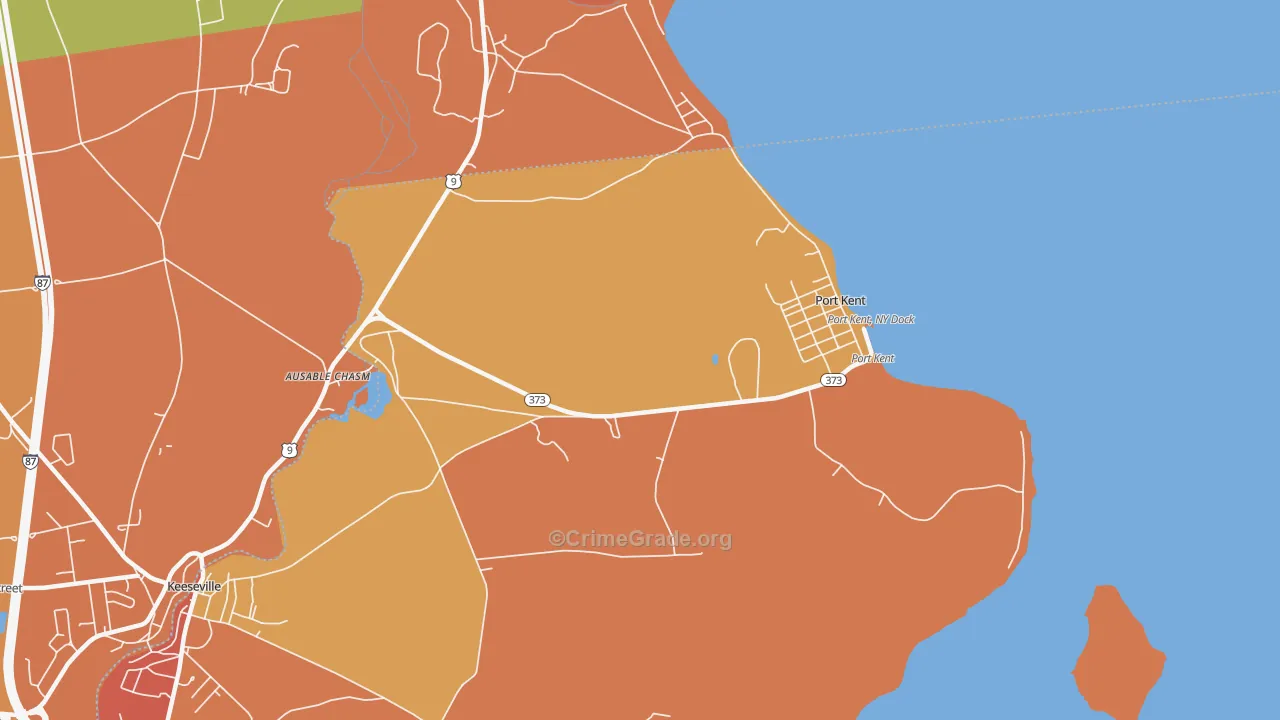 Port Kent, NY Map of Burglary Rates