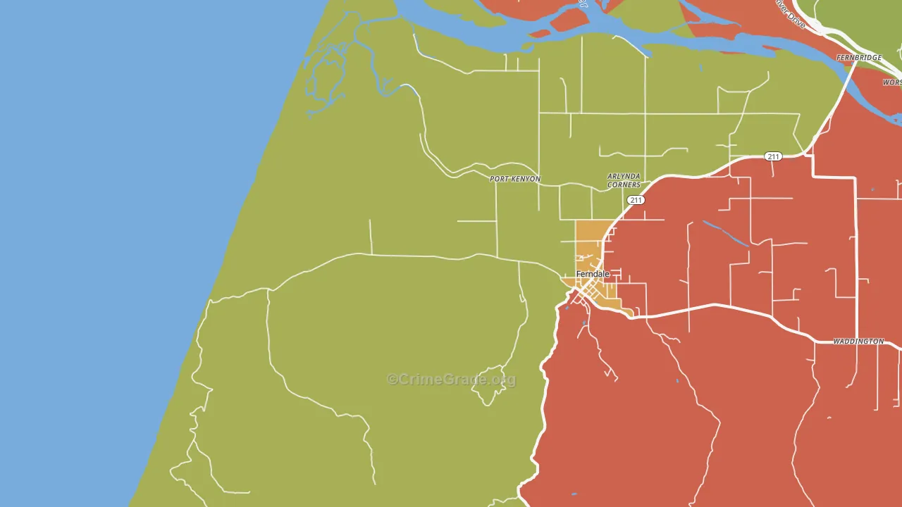 Port Kenyon, CA Map of Burglary Rates