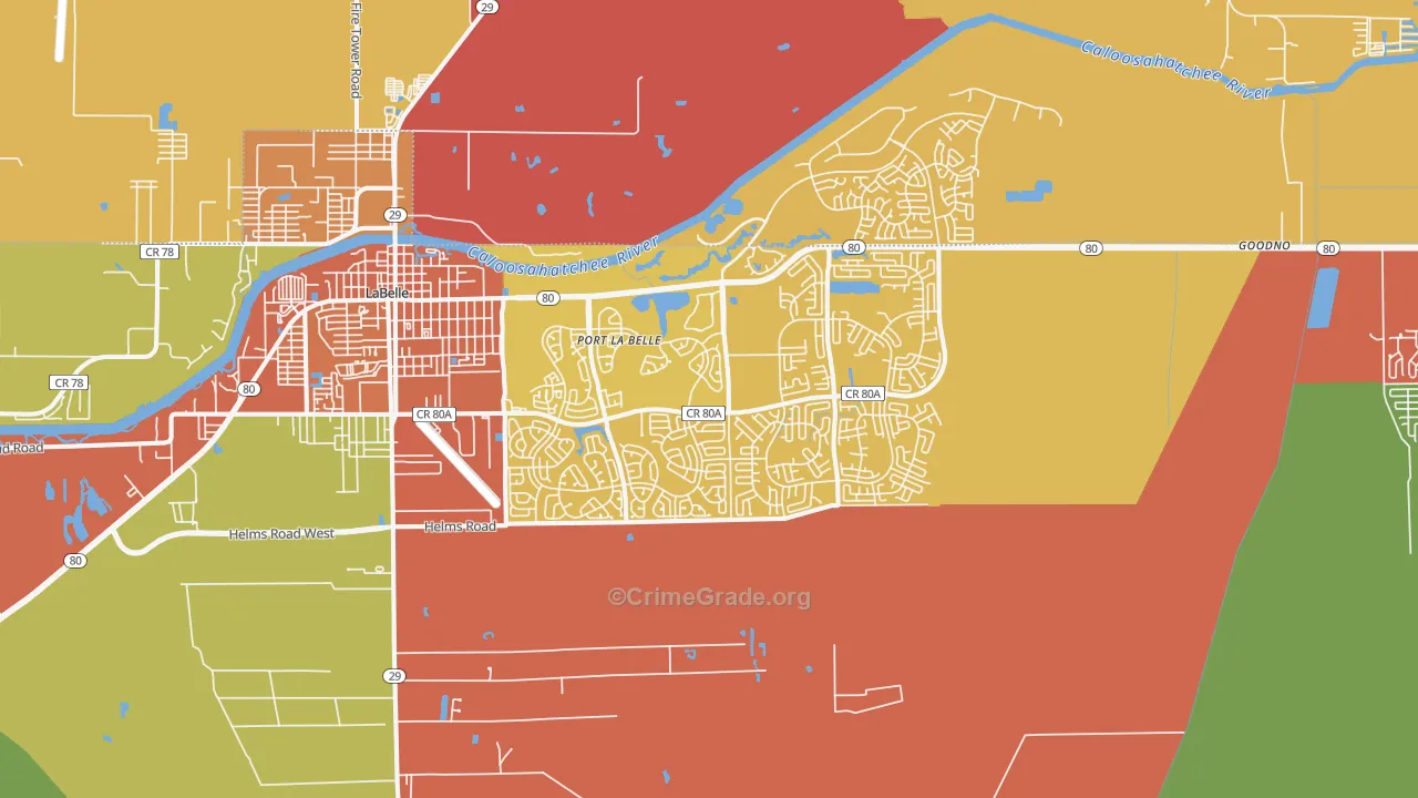 Port Labelle, FL Map of Burglary Rates