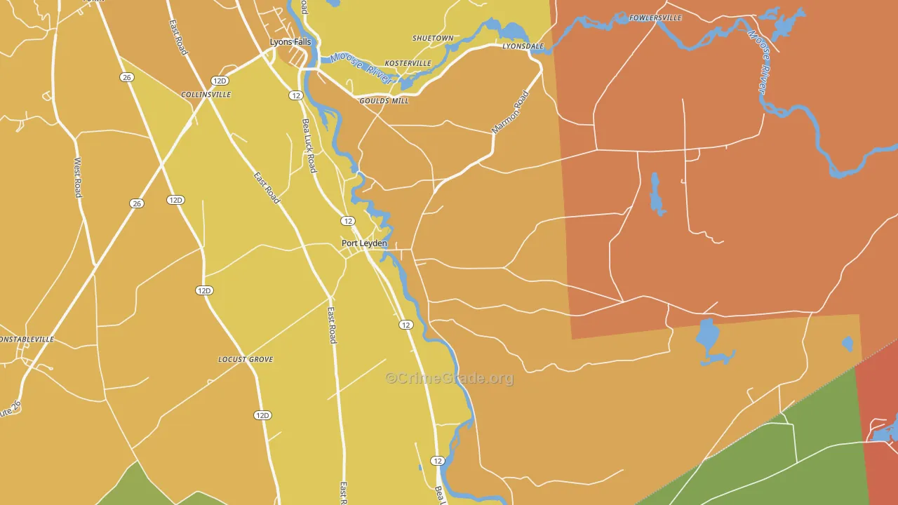 Port Leyden, NY Map of Burglary Rates