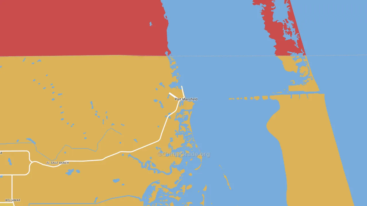 Port Mansfield, TX Map of Burglary Rates