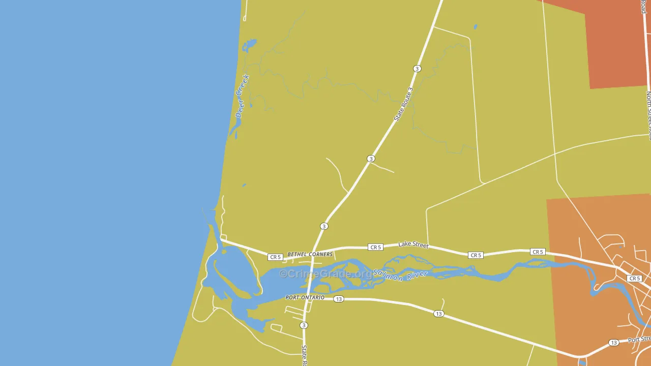 Port Ontario, NY Map of Burglary Rates