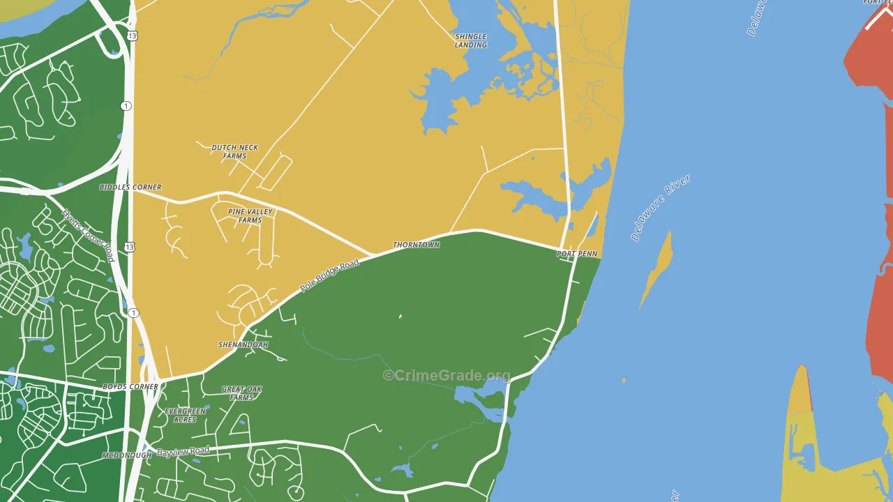 Port Penn, DE Map of Burglary Rates