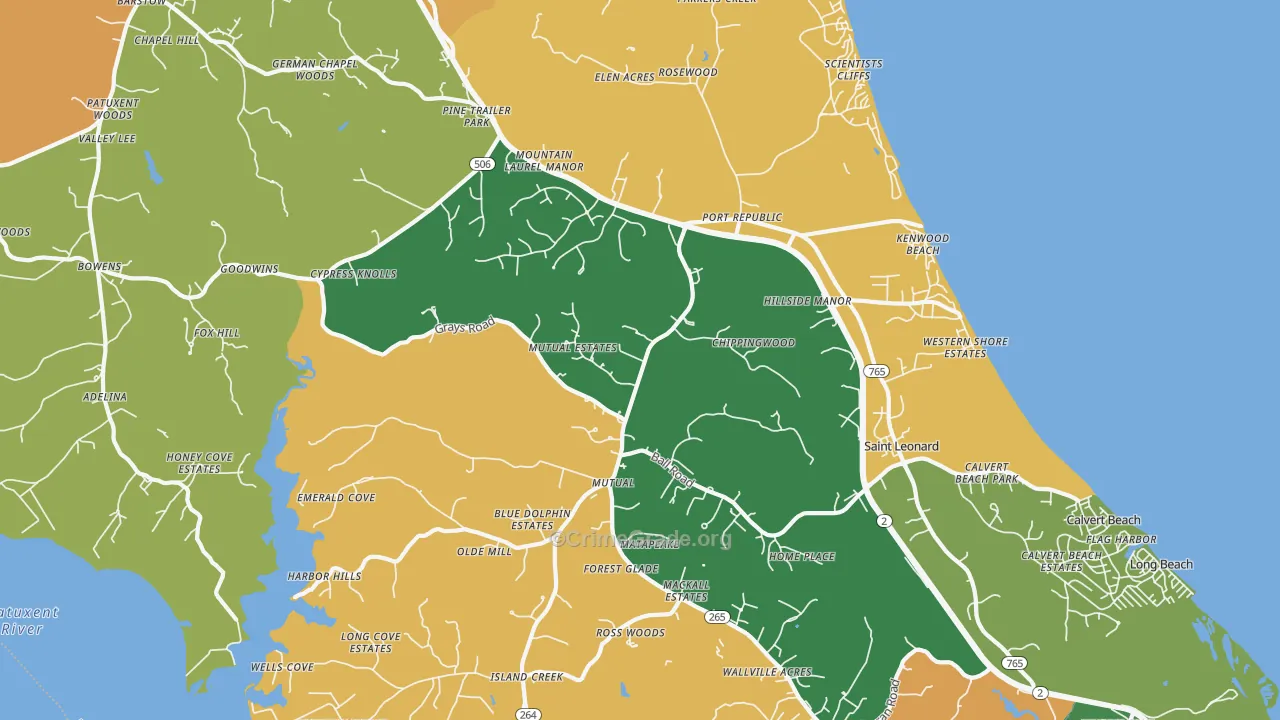 Port Republic, MD Map of Burglary Rates