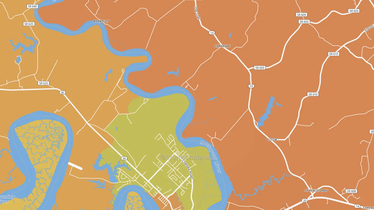 Port Richmond, VA Map of Burglary Rates