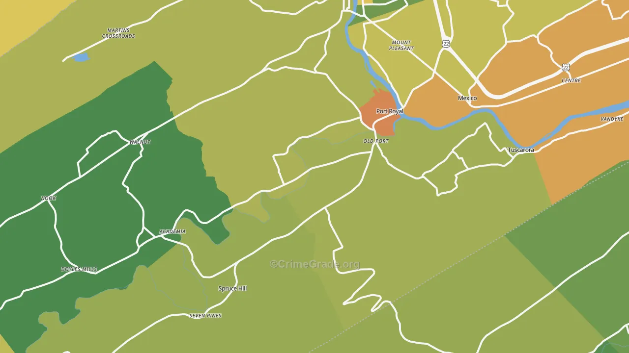 Port Royal, PA Map of Burglary Rates