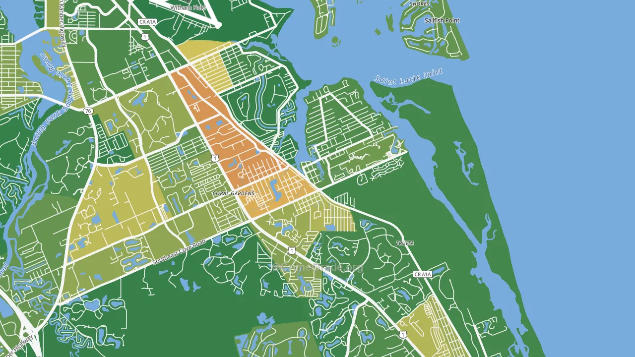 Port Salerno, FL Map of Burglary Rates