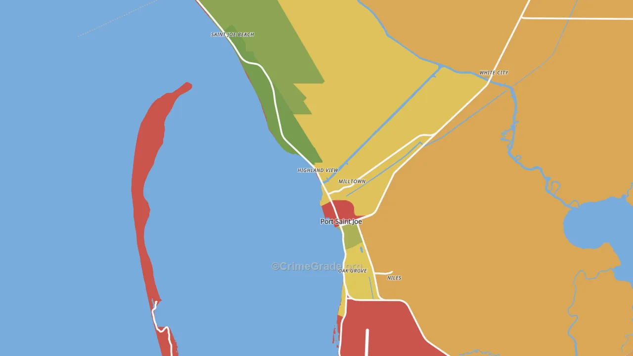 Port St. Joe, FL Map of Burglary Rates