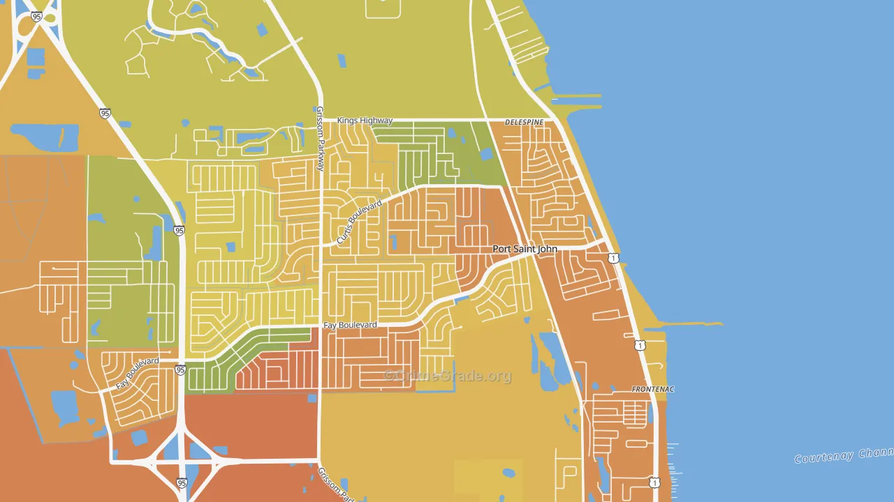 Port St. John, FL Map of Burglary Rates