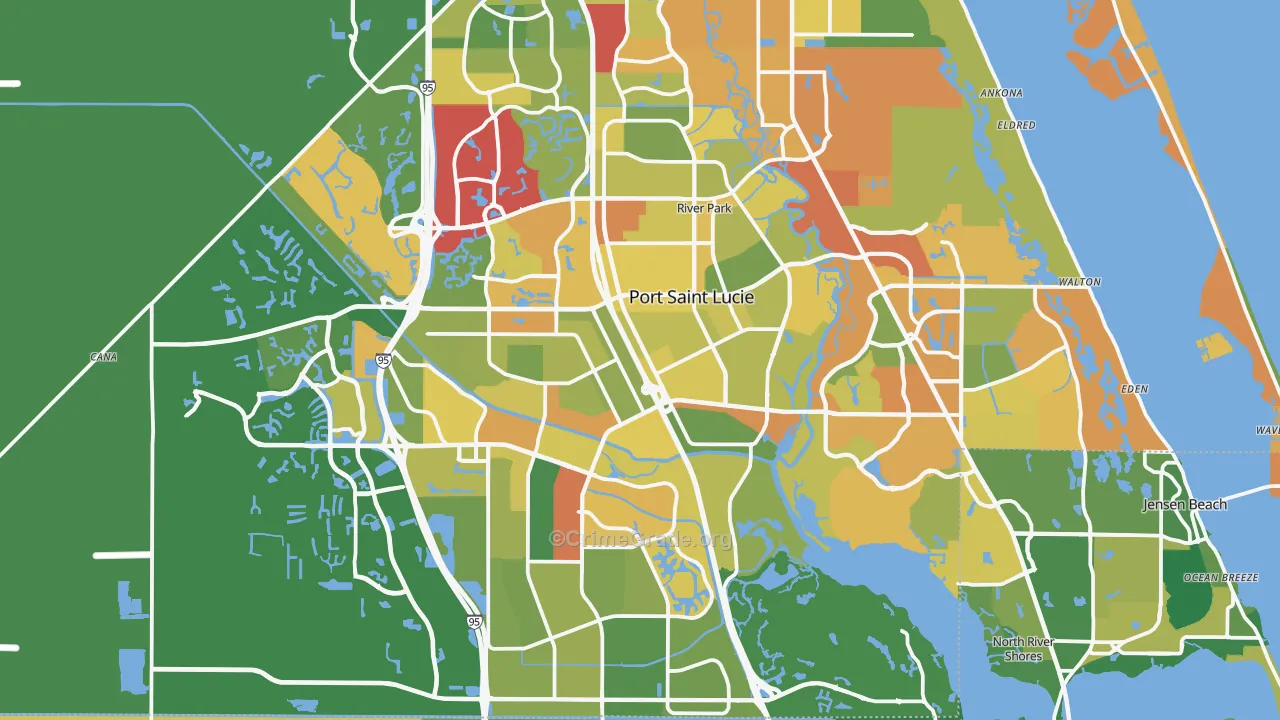 Port St. Lucie, FL Map of Burglary Rates
