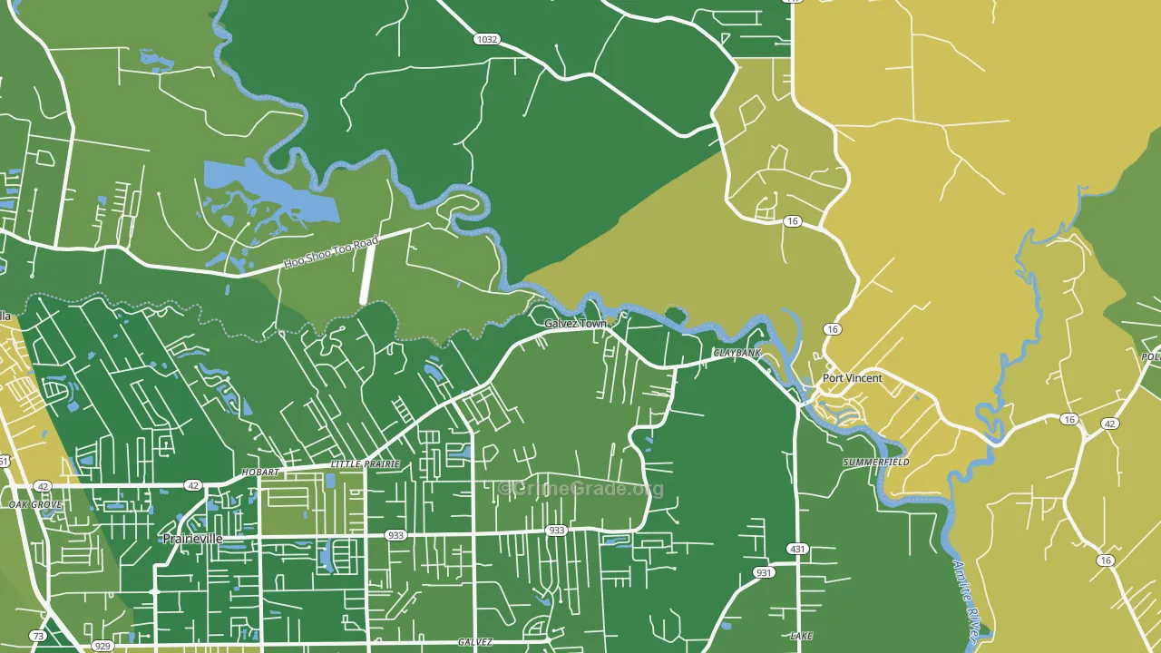 Port Vincent, LA Map of Burglary Rates