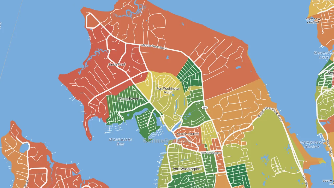 Port Washington North, NY Map of Burglary Rates