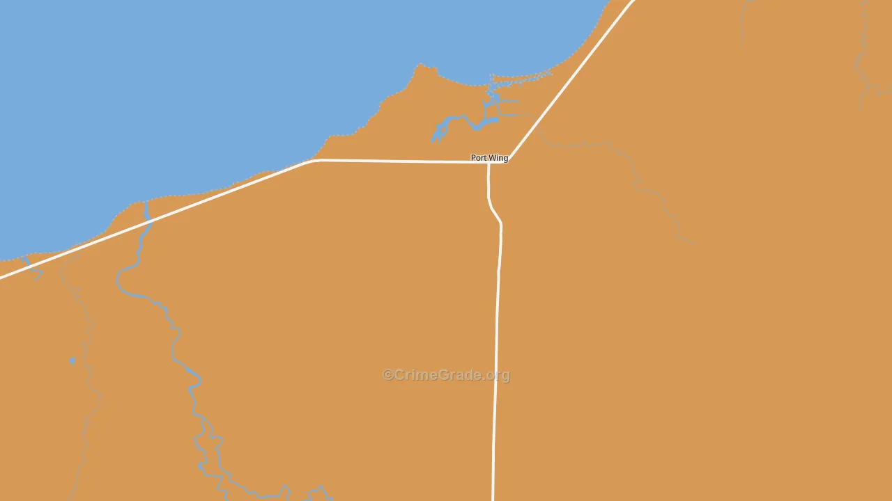 Port Wing, WI Map of Burglary Rates
